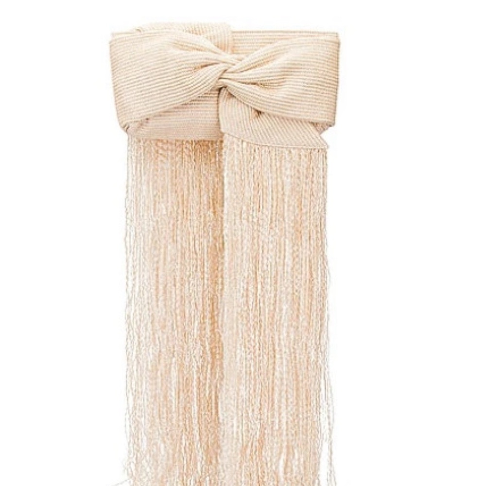 Cult Gaia Large Banu Fringe Clutch Bag Elegant Cream Fringe Women's Raffia